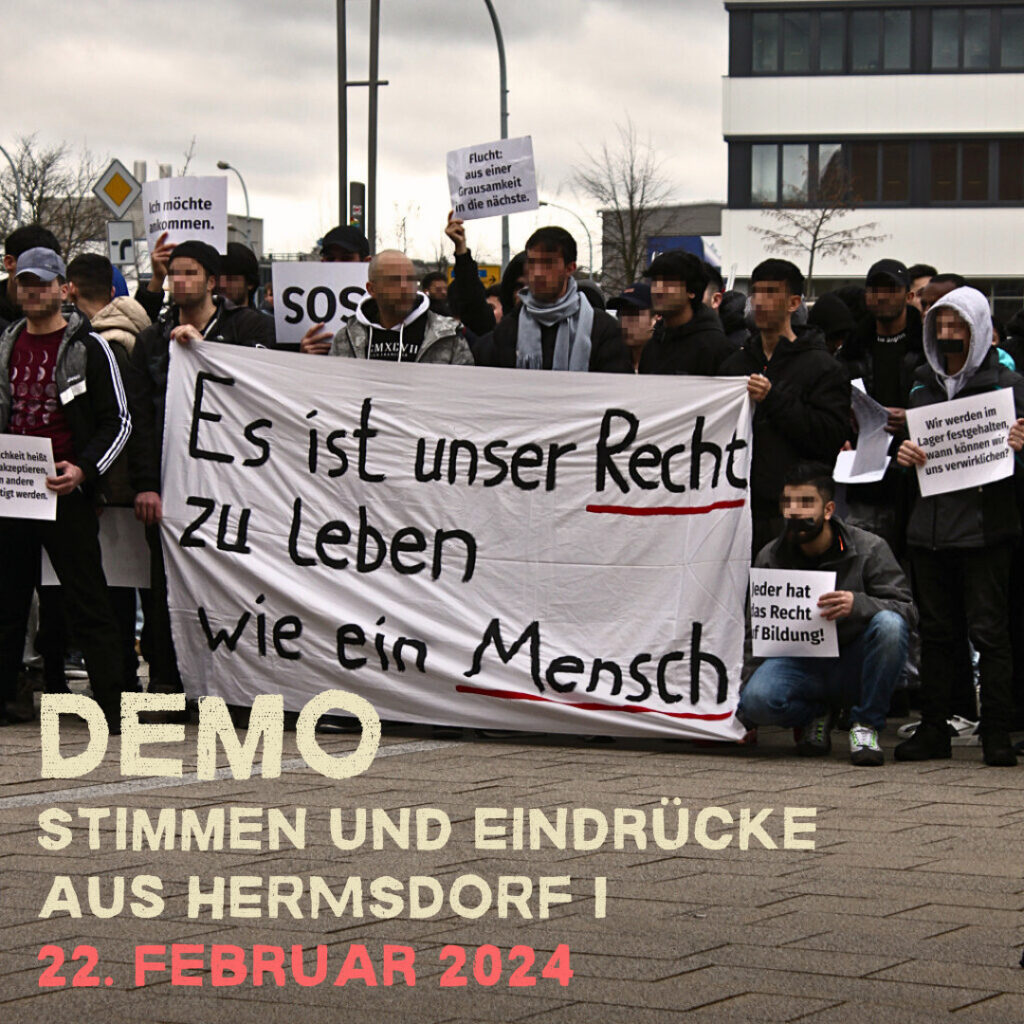 Foto: Bewohner demonstrieren in Hermsdorf. "Demo, Stimmen und Eindrücke aus Hermsdorf, 22. Februar 2024"