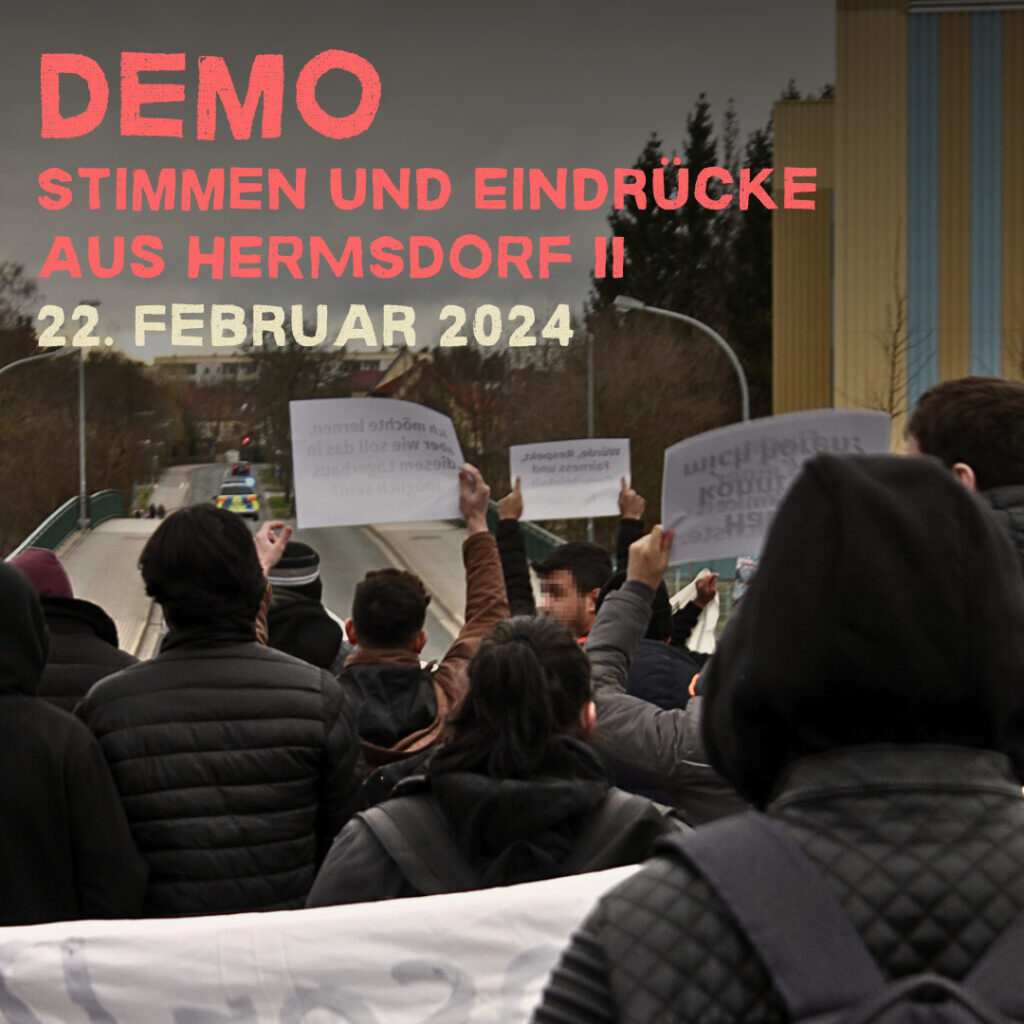 Foto: Bewohner demonstrieren in Hermsdorf. "Demo, Stimmen und Eindrücke aus Hermsdorf, 22. Februar 2024"